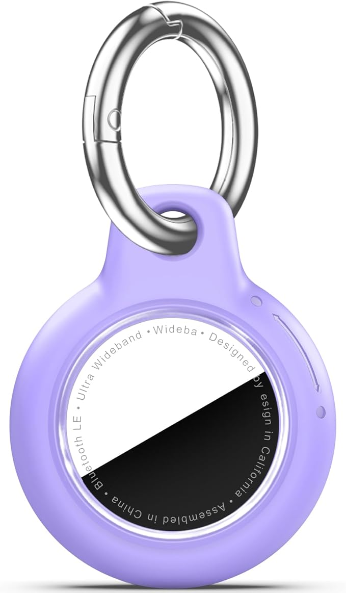 Upgrade Waterproof Airtags Holder with Apple Airtags Keychain, Hard PC Air Tag Case, Anti-Scratch & Shock Air tag Holder,Men's Women's Keyrings & Keychains, for Dog,Car Key,Luggage -Purple