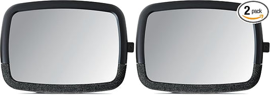 Munchkin Baby Car Mirror for Rear Facing Car Seats, Pivot 360 Baby in-Sight Adjustable Auto Mirror, Black, 2 Pack