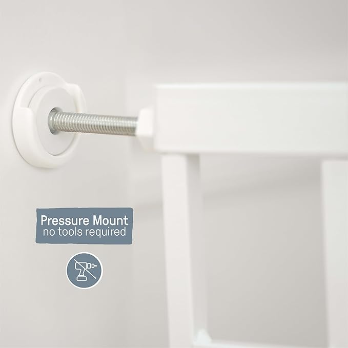 Ingenuity Decorative Extra Tall Baby Gate & Dog Gate, 28.5"-48" Wide, 36" Tall, Hardware or Pressure Mounted, Install on Top or Bottom of Stairs, Banister, or Doorway - White