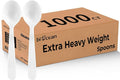 Plastic Spoons 1000 Count Extra Heavy Duty Disposable Soup Spoon White by Biocean