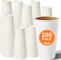 METAPRINT 200 Pack 16 oz Disposable Coffee Cups, Sturdy Paper Cups by METAPRINT
