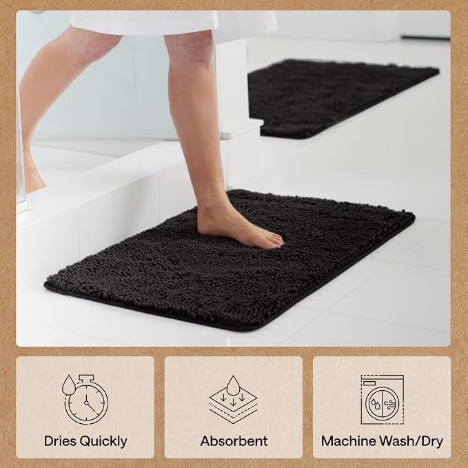 GORILLA GRIP Bath Rug Mat 30x20, Thick Soft Absorbent Chenille, Quick Dry - Image 7