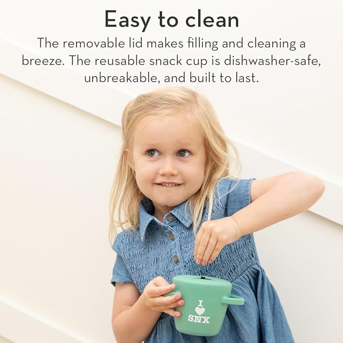 Snack Cups for Toddlers by Bella Tunno, Silicone Spill Proof Food Container with Lid, Babies & Kids 6-12 Months, Cheerio Mate