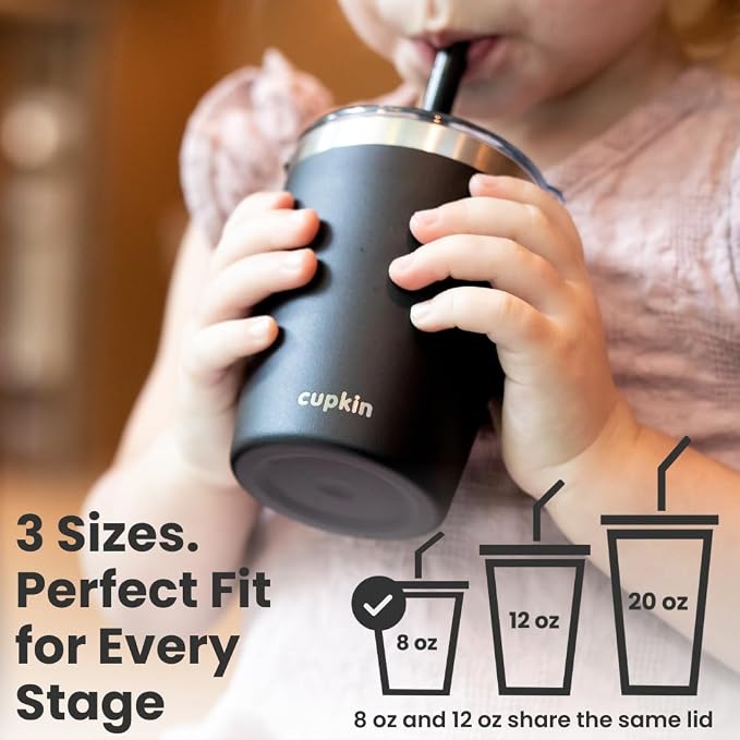 CUPKIN Kids Cup, The Original 8 oz Stackable Stainless Steel Kid Cups - Image 6