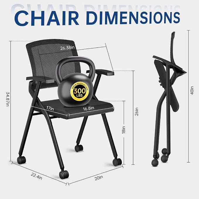 12 Pack Folding Office Chair - Image 3