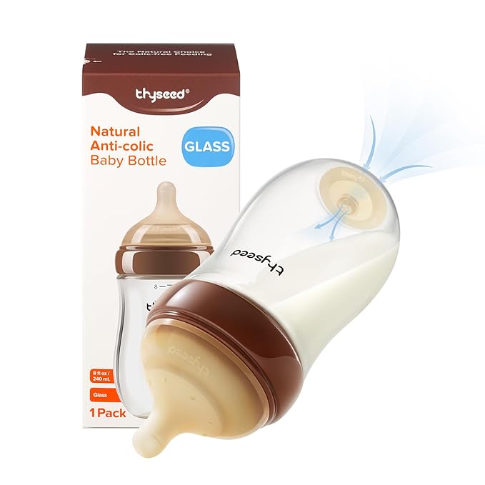 Natural Anti-Colic Baby Bottles That Mimic Breastfeeding Newborn Breast Like Nursing Bottle (1+ Months) 8Ounce,1pack