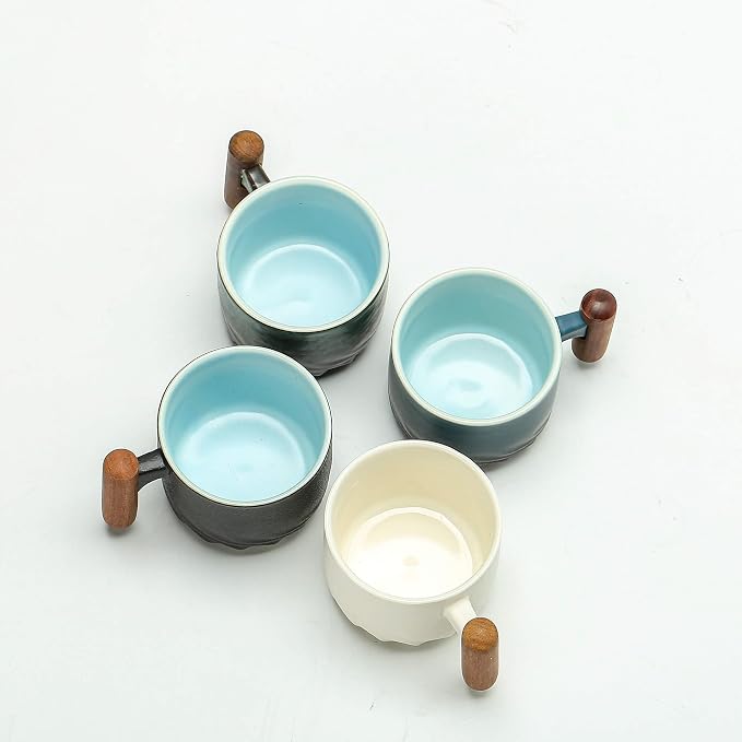 Zurucily Espresso Cups Set of 2, Small Tea Cups, 2.1oz Ceramic Espresso Cups - Image 6