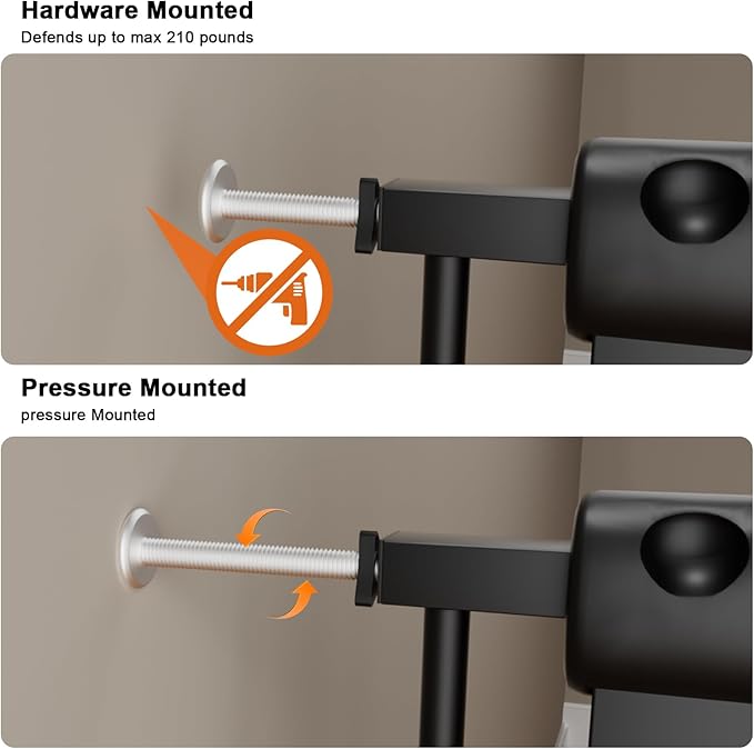 HOOEN Wide Baby Gates for Doorway Stairs 30" Tall 38.5-43.5 Inch Wide Indoor Child Gate for Kid or Pet Dogs Walk Through Pressure Mounted Baby Dog Gate
