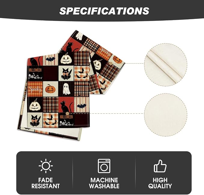 Artoid Mode 210 GSM Halloween Table Runner 13x108 Inch Home Party Decor | Black - Image 5
