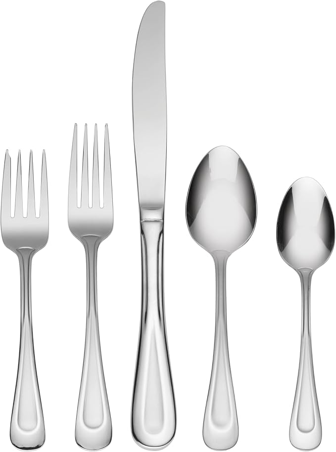 Oneida Satin Sand Dune 45-Piece 18/0 Stainless Steel Silverware Set by Oneida