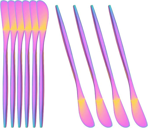 10 Pack Rainbow Cheese Spreader Knife, Stainless Steel Butter Spreader by Uniturcky