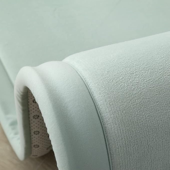 Loartee Coral Velvet Crawling Rugs (4'11"x6'7", Light Green) for Toddler Children Play Area Rugs Yoga Mat Exercise Pads Carpet