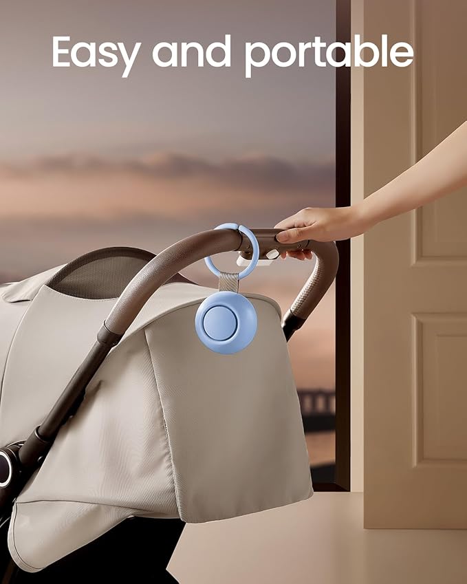 2025 Mom's Choice Awards, Portable Sound Machine for Baby Adult, AI Cry Detection, 18 Soothing Sound, Bluetooth Rechargeable White Noise Machine for Home Office Travel, Nursery Light, Blue