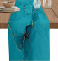 Teal Marble Table Runners 120 Inches Long, Turquoise Marble Crack Table Runner by Unknown