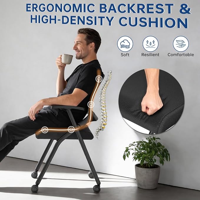 6 Pack Folding Office Chair - Image 5