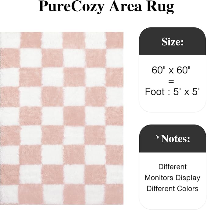 PureCozy Checkered Round Rugs 5ft - Image 2
