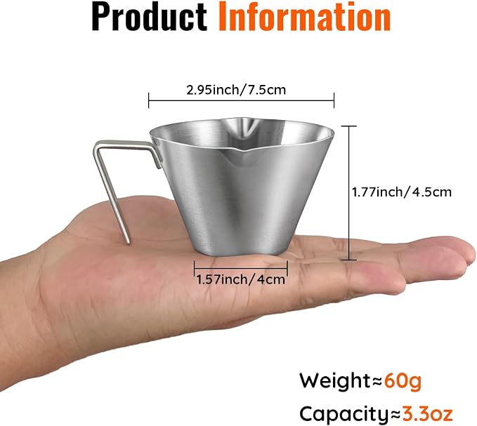 YARRAMATE 4 Pack Stainless Steel Espresso Shot Cup, 3.4oz | Heat Insulated Grip - Image 7