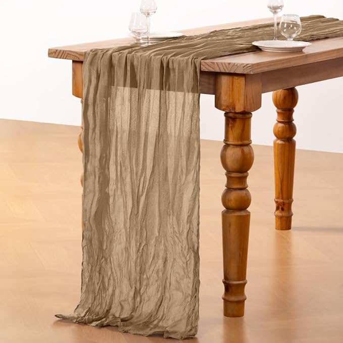 DeZerlor Nude Cheesecloth Table Runners 6 Pack Fall Runners | 120Inch Gauze - Image 5