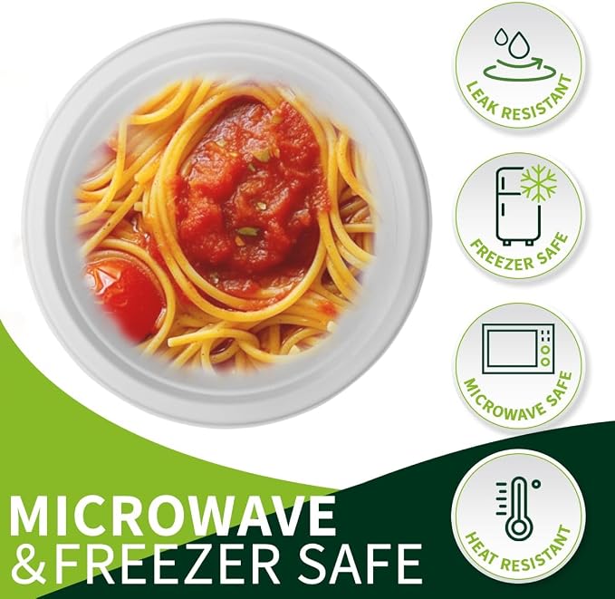 10 Inch Compostable Paper Plates【White 150 Pack】, 100% Sugarcane Bagasse Large - Image 6