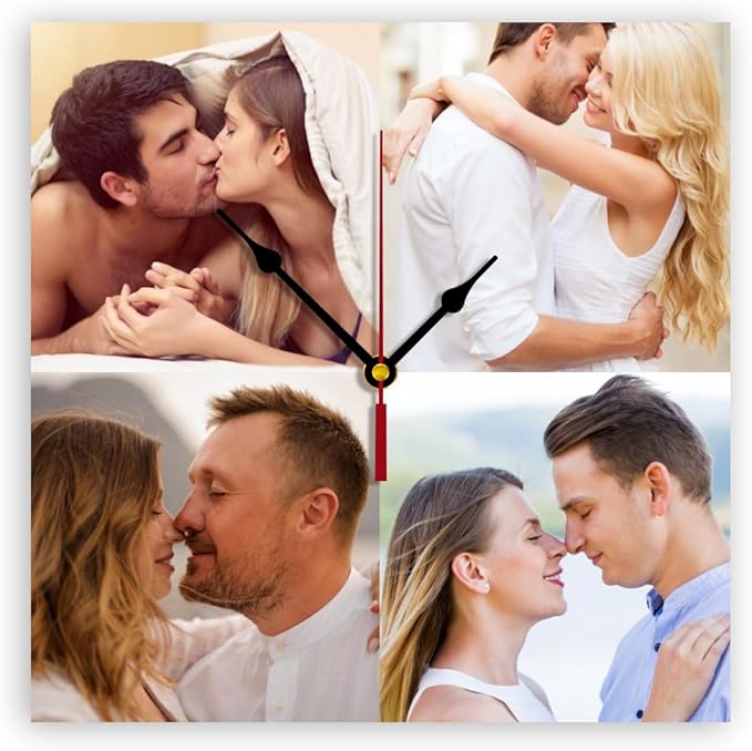 Generic Custom Wall Clock Personalized Wall Photo Customized Round Clock for Birthday Wedding Present Creative, 12inch-30cm