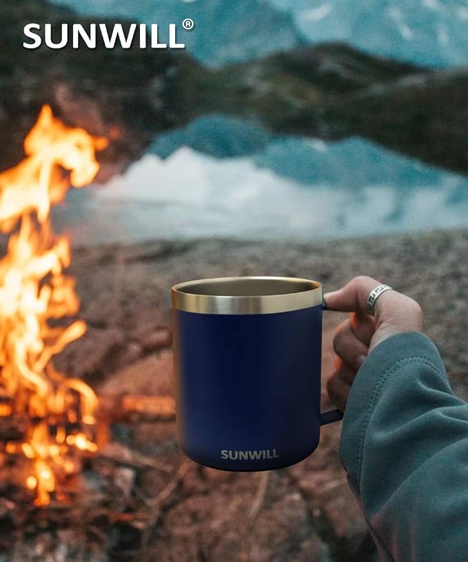 SUNWILL Insulated Coffee Mug, Stainless Steel 14 oz, Splash-Proof Lid | Keeps - Image 7