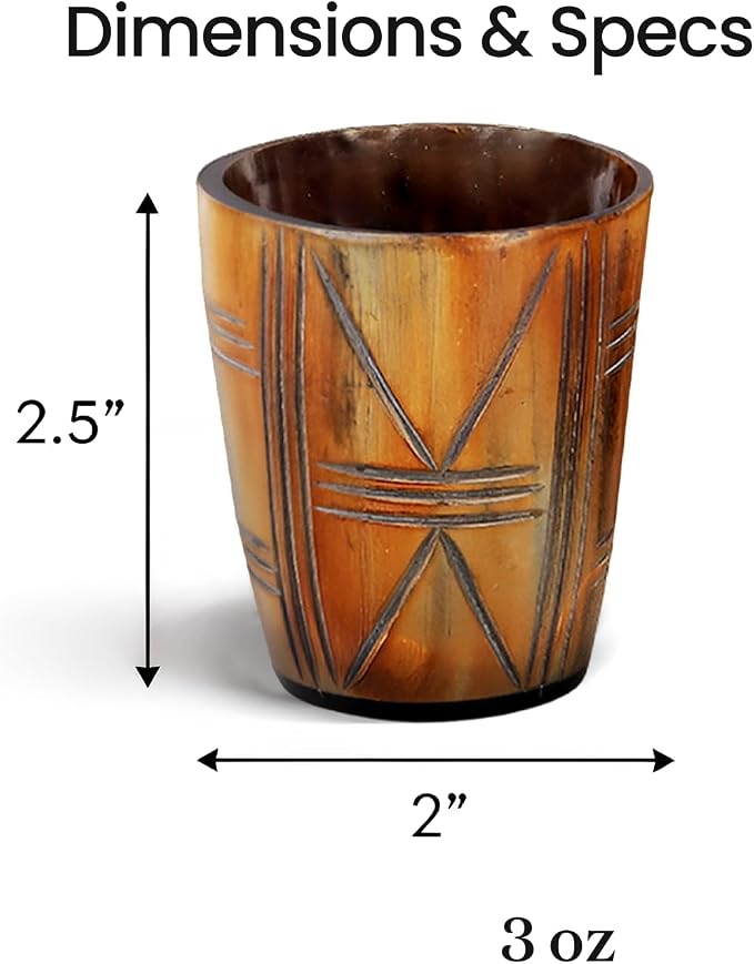 Handicrafts Home Viking Horn Shot Glasses Set of 8, Handmade Natural Ox Horn - Image 5