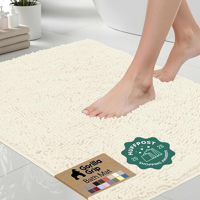 GORILLA GRIP Bath Rug Mat 30x20, Thick Soft Absorbent Chenille, Quick Dry by Unknown