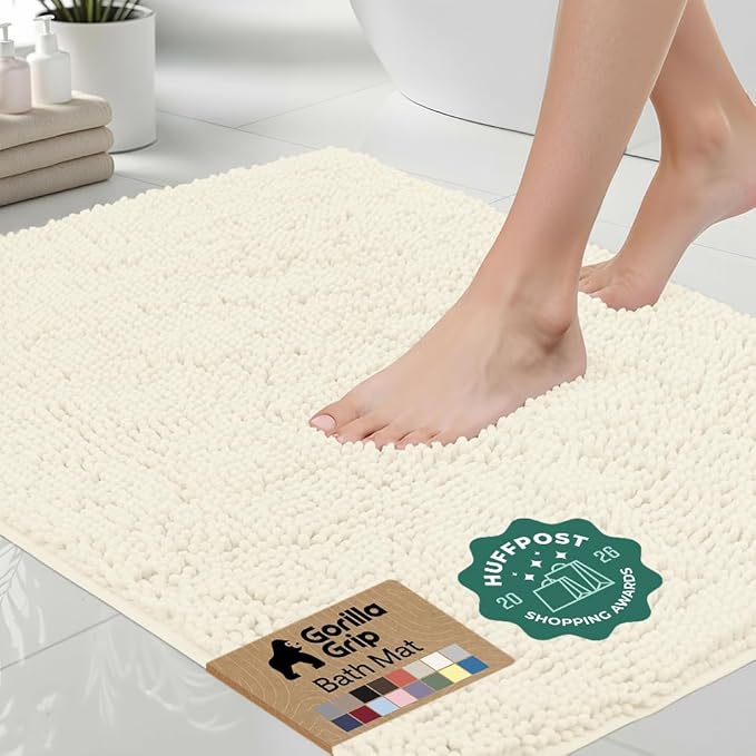 GORILLA GRIP Bath Rug Mat 44x26, Soft Absorbent Chenille, Quick Dry Microfiber by Unknown