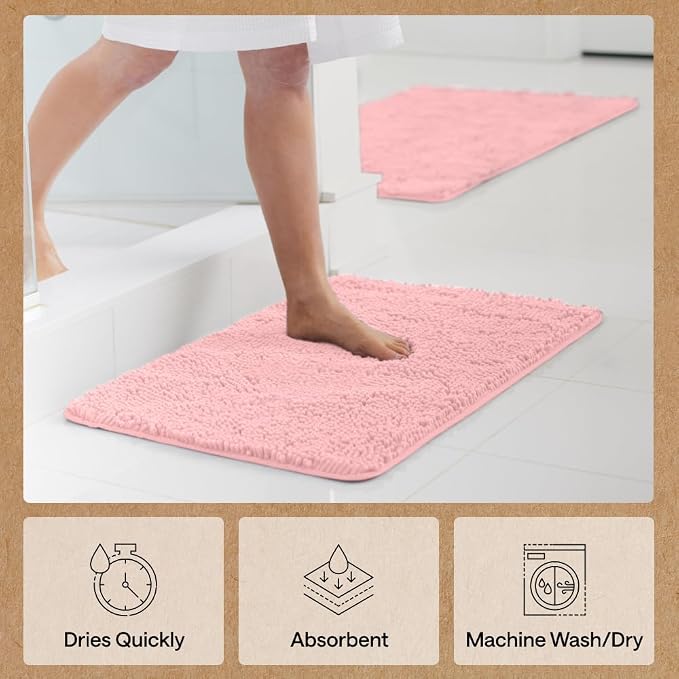 GORILLA GRIP Bath Rug Mat 36x24, Soft Absorbent Chenille, Quick Dry Microfiber - Image 7