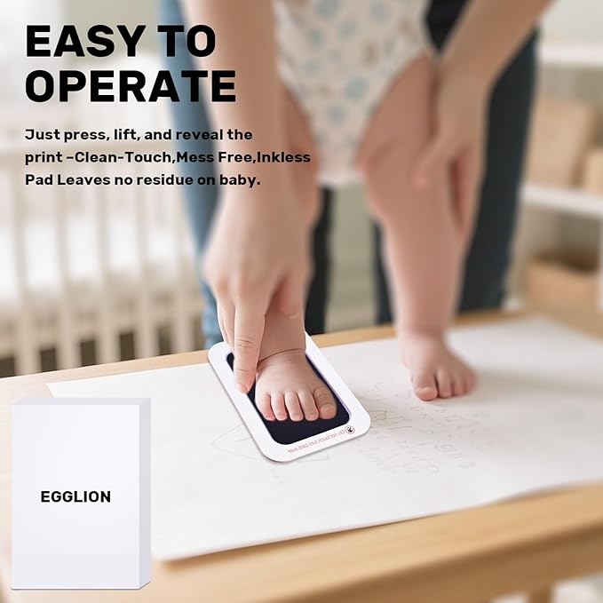 2-Pack Inkless Baby Hand and Footprint Kit with Mess-Free Ink Pad – Baby Safe Ink Pad for Hand, Foot & Paw Prints – Newborn Footprint & Paw Print Kit for Dogs and Cats – 16 Cards(Jet Black, Jumbo)
