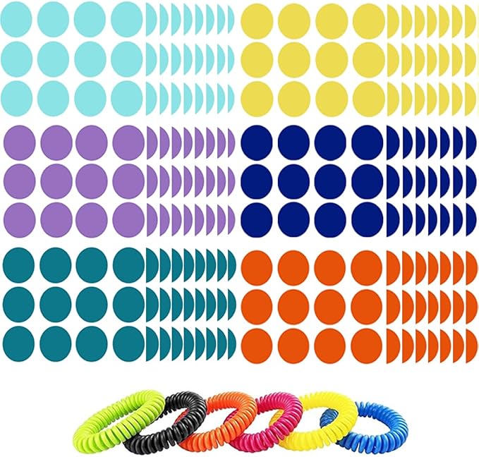 Mosquito Repellent Stickers, 360 Pack for Kids & Adults, Outdoor/Indoor, Natural Plant-Based, 6 Mosquito Bracelets Included