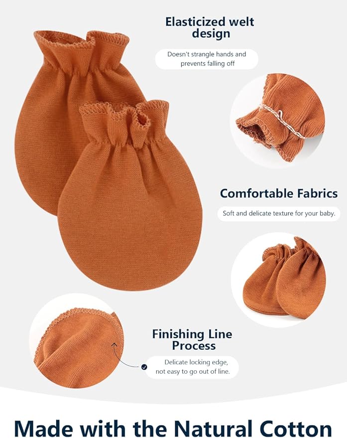 Cute Baby Mittens Newborn, No Scratch Baby Boy Mittens, Baby Girl Hat Gloves for Toddlers, Infant, Newborn