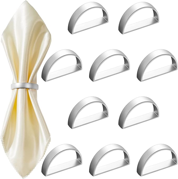 20 Pcs Stainless Steel Napkin Rings Metal Napkin Ring Holders Fall Thanksgiving by CHENGU