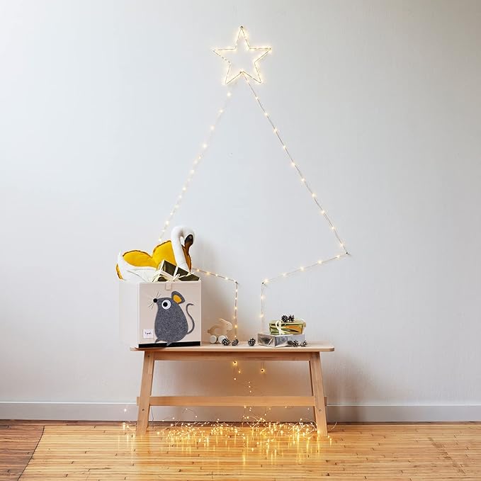 3 Sprouts Toy Storage Organizer: Toy Box Cube Organizer for Playroom, Nursery - Foldable Storage Bin - Mouse