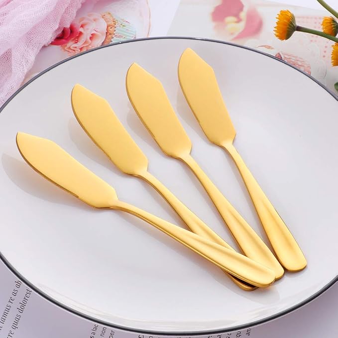 Buyer Star Cheese Butter Knife, Stainless Steel 6" Mini Desert Knives, - Image 6