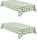 Buffalo Plaid Tablecloth 54 x 80 inch 2 Pack Sage Green and White | Waterproof by Hiasan