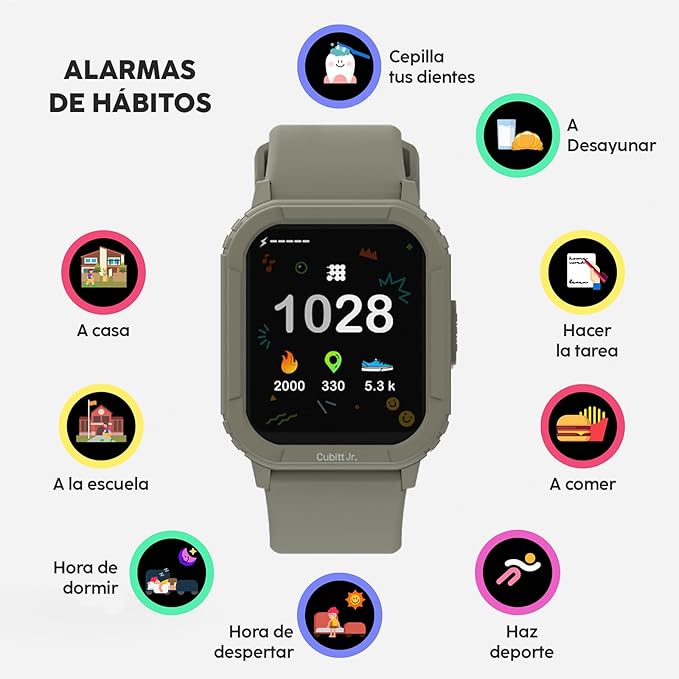 Cubitt Jr Smart Watch Fitness Tracker for Kids and Teens, with Games, Step Counter, Sleep Monitor, Heart Rate Monitor, Activity Tracker, Good Habits Alarms, 1.52" Touch Screen, IP68 Waterproof