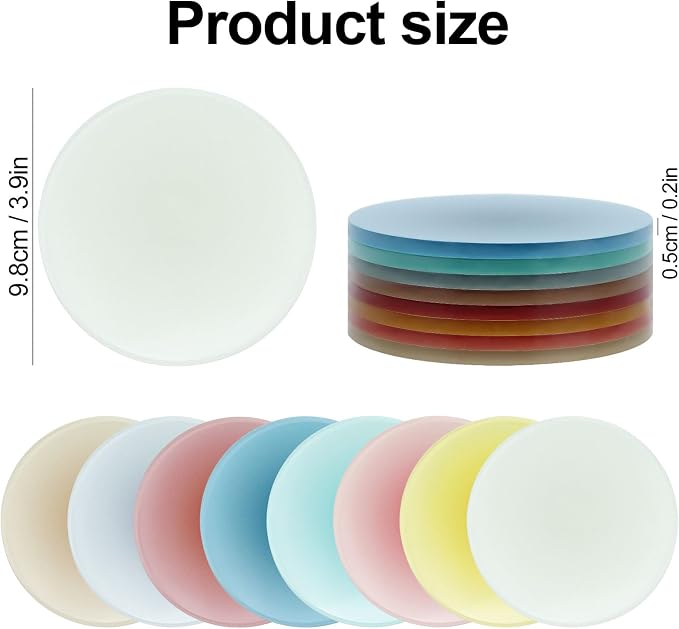 4 Pack Gradient Round Acrylic Coasters, 3.8in | Thick, Heat Resistant, Non-Slip - Image 7