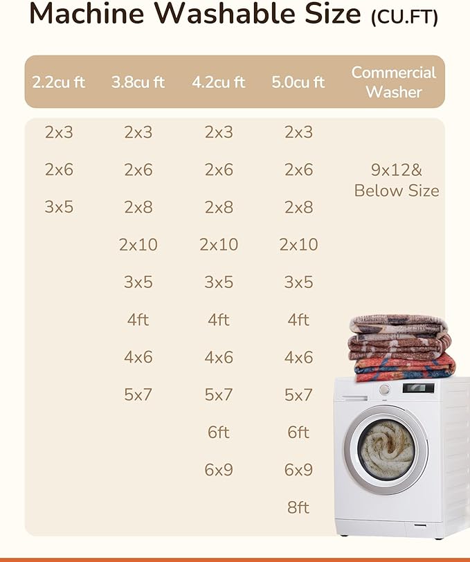 BESTSWEETIE Area Rug 9x12 Machine Washable Non-Slip Low Pile Print Pattern - Image 5