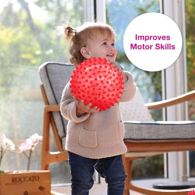 Edushape Original Sensory Ball for Baby - 7" Transparent Red, Enhances Gross Motor Skills for Kids 6 Months & Up