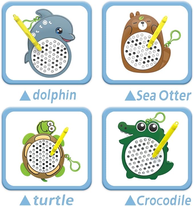 1PCS Sea Otter Magnetic Drawing Board for Kids & Toddlers with Beads and Magnet Stylus Pen - Magnetic Travel Toy for Airplane & Car Ride Activities for Kids