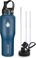 SENDESTAR Water Bottle 32oz, 2 Lids, Wide Mouth Stainless Steel Vacuum by Sendestar