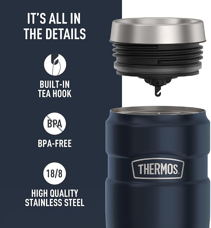 THERMOS Stainless King Stainless Steel Tumbler, Midnight Blue | - Image 4