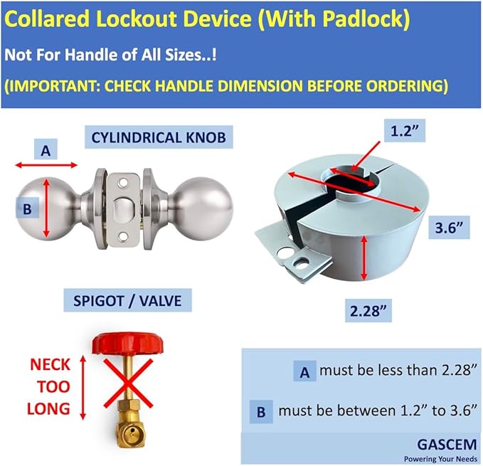 Door Knob Lockout Device (Matt Silver, 1 Padlock). Door Handle Lock - Prevents Doorknobs from Turning and Access to Keyhole. Childproof Door Knob Cover.