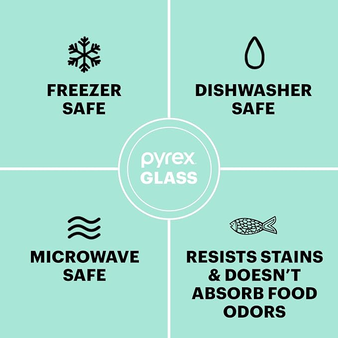 Pyrex Freshlock Mixed Sized Glass Food Storage Containers Set | Meal prep - Image 6