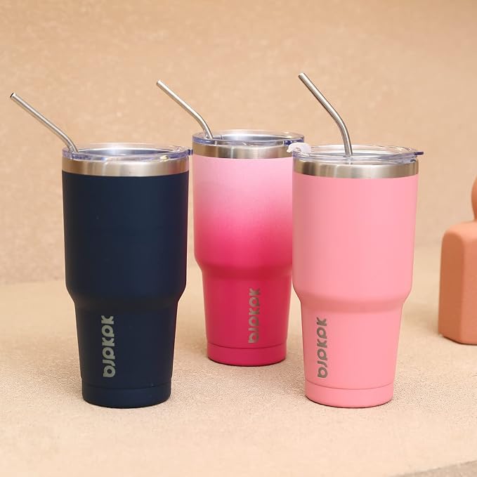 BJPKPK 30 oz Tumbler with Lid and Straw, Insulated Stainless Steel Cup | Double - Image 6