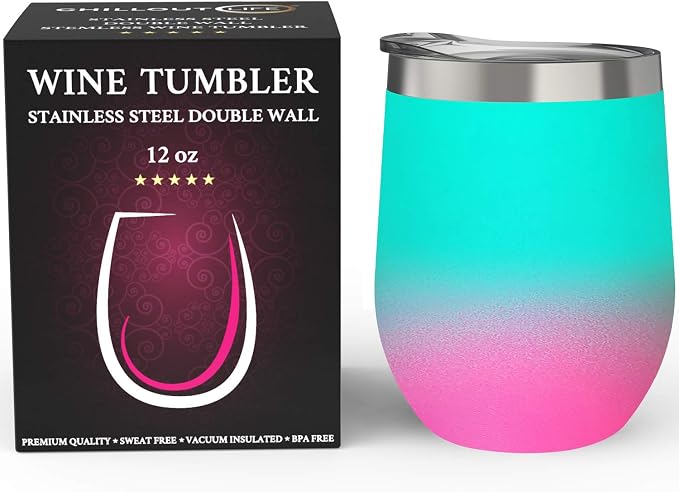 CHILLOUT LIFE 12 oz Stainless Steel Wine Tumbler - Image 2