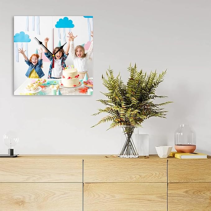 Generic Custom Clocks for Walls Personalized Clocks with Photo Text Logo Customized Round Clock for Birthday Wedding Present Wedding Friend Family Lover, 10inch-25cm