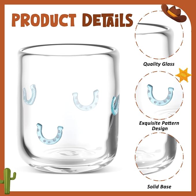 SiliFine 2 Pcs Horseshoe Icon Juice Glasses - 14oz Blue Horseshoe Stemless Wine - Image 3