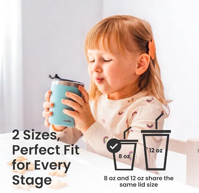 CUPKIN Toddler Tumblers, The Original 12 oz Stackable Stainless Steel Cups - Image 6